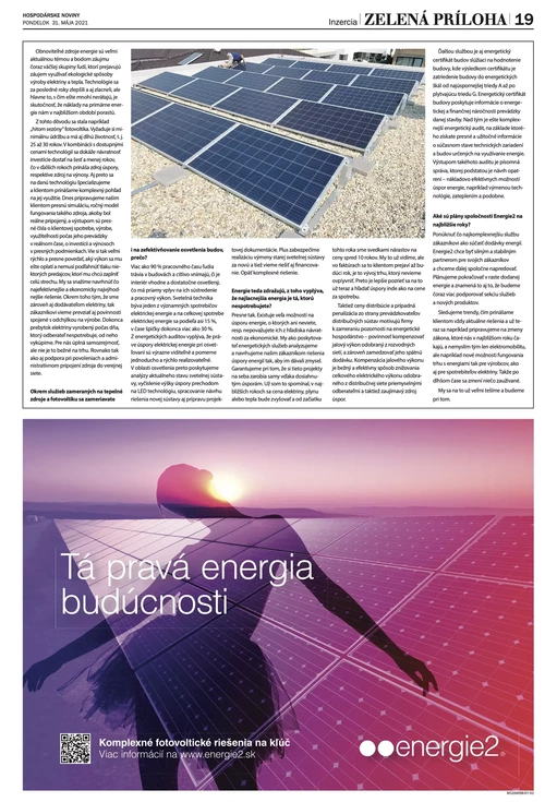 Energie 2 ako stabilný dodávateľ elektriny a plynu už 10 rokov | článok od Energie 2 v Hospodárskych novinách