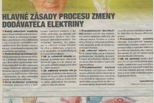 Hlavné zásady procesu zmeny dodávateľa elektriny